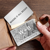 Personalised Valentines Gifts for Men | Custom Map Wallet Insert Card